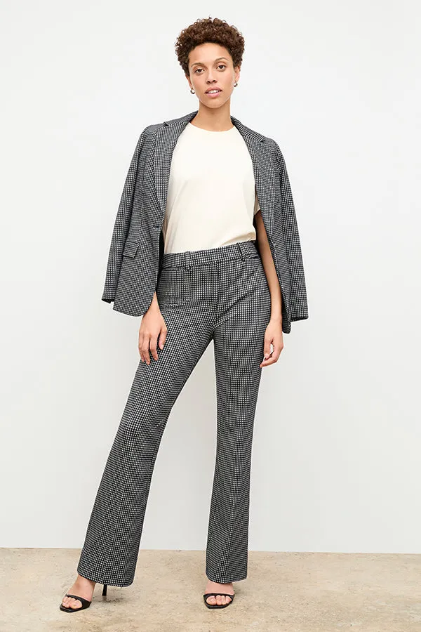 Yiyan Blazer - Stretch Houndstooth :: Black/White
