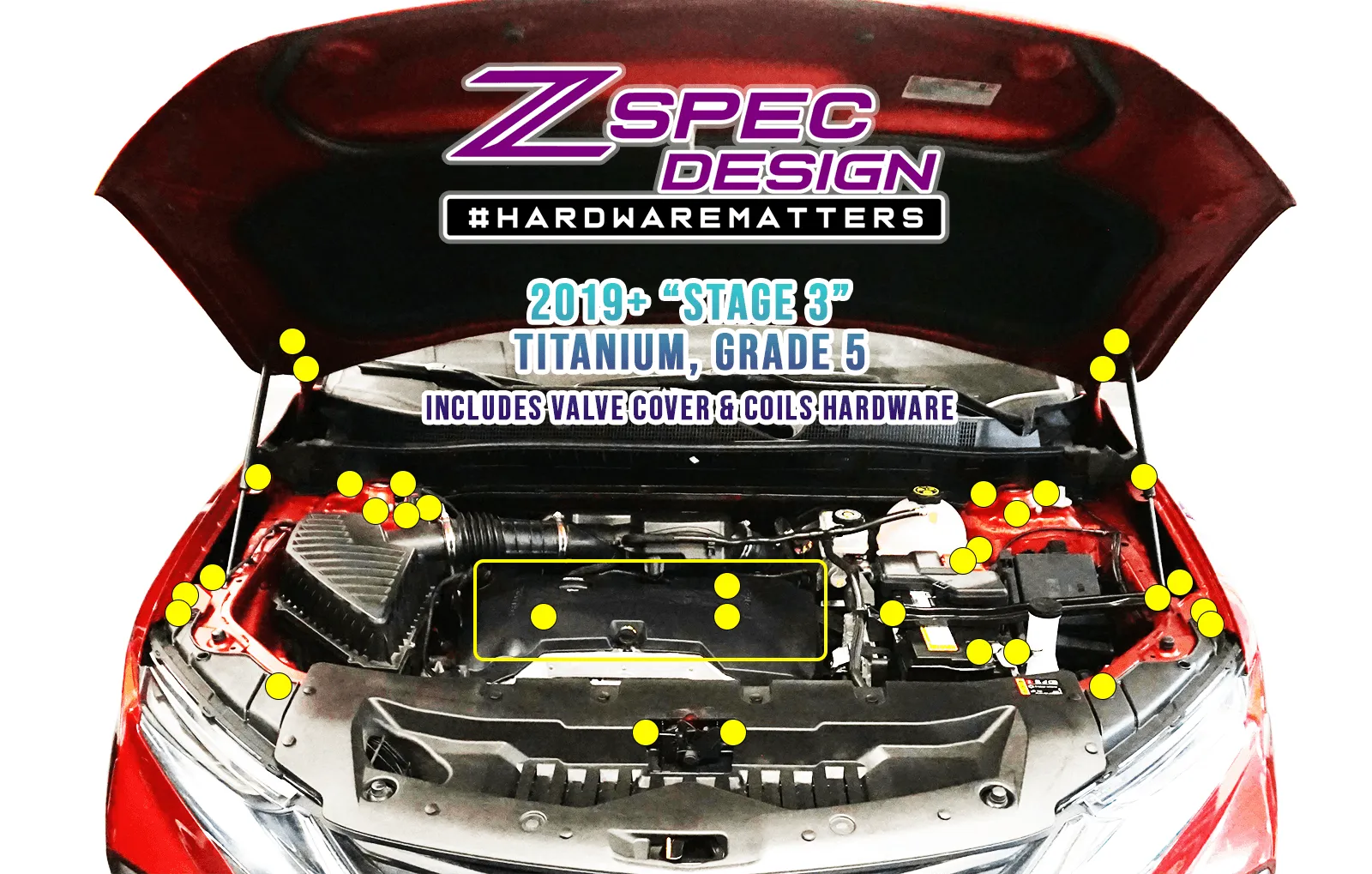 ZSPEC "Stage 3" Dress Up Bolts® Fastener Kit for '19  Chevy Blazer C1, Grade-5 Titanium